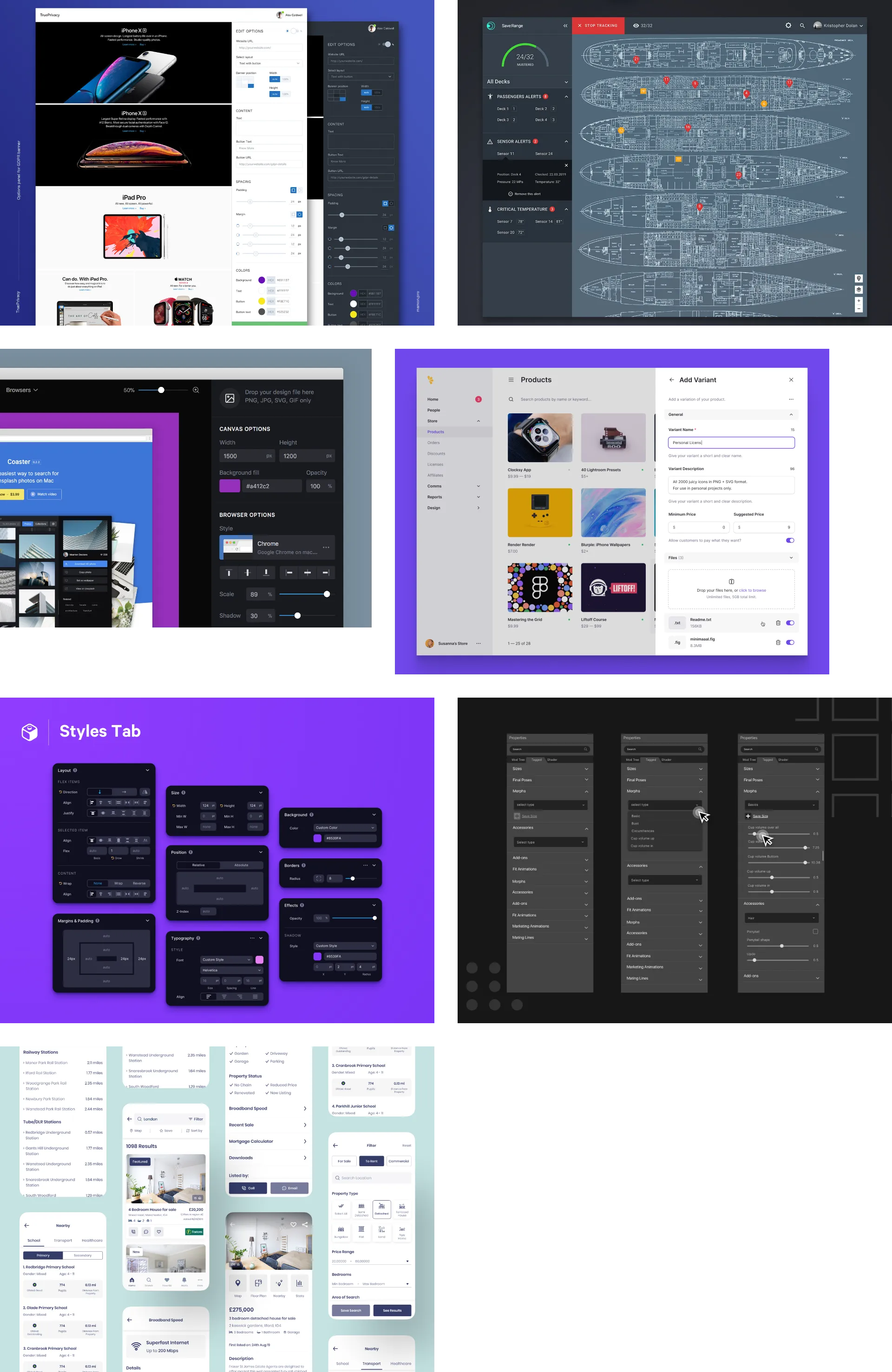 Initial research into similarly complex panel layouts with multiple levels of hierarchy